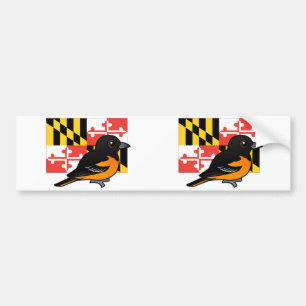 State Birdorable of Maryland: Baltimore Oriole Bumper Sticker