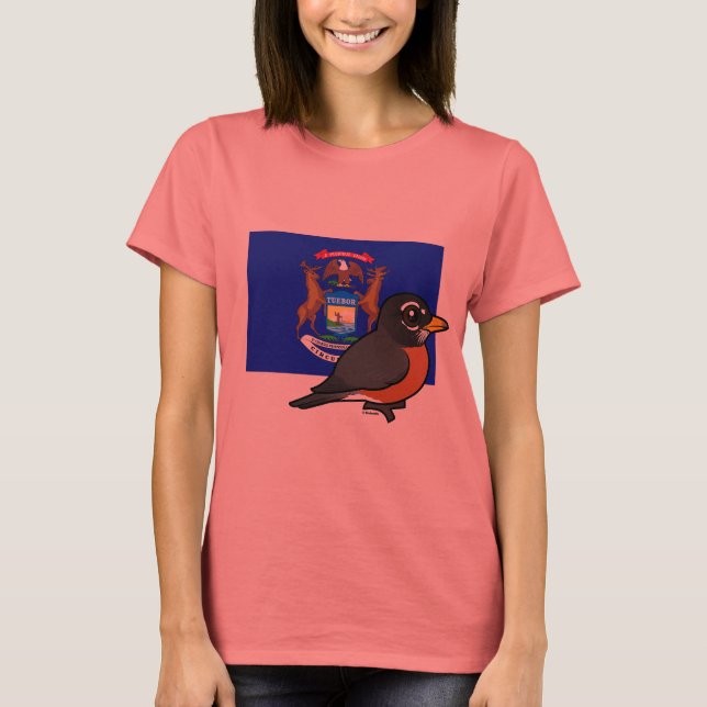 State Birdorable of Michigan: American Robin T-Shirt (Front)