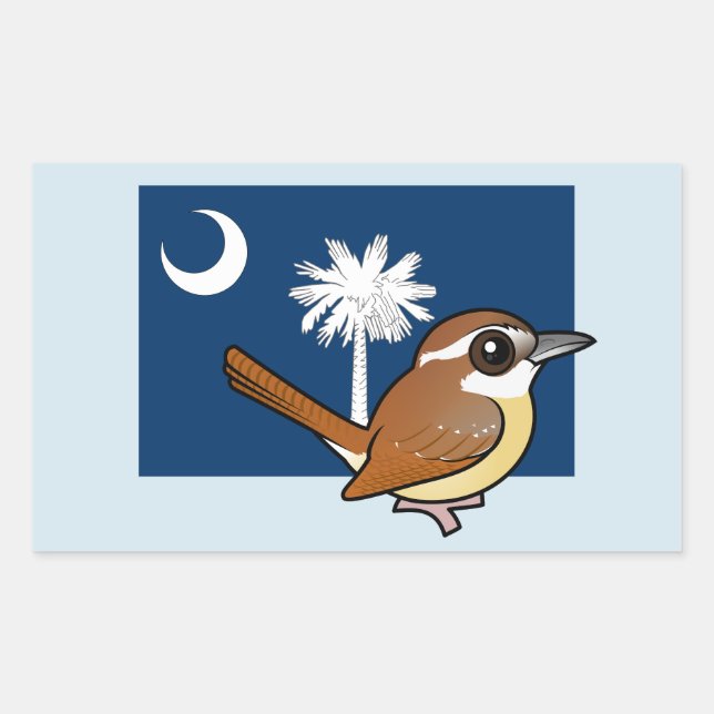 State Birdorable of South Carolina: Carolina Wren Rectangular Sticker (Front)