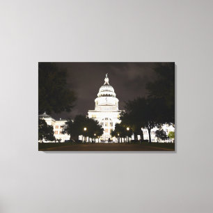State Capitol of Austin, Texas at Night Canvas Print