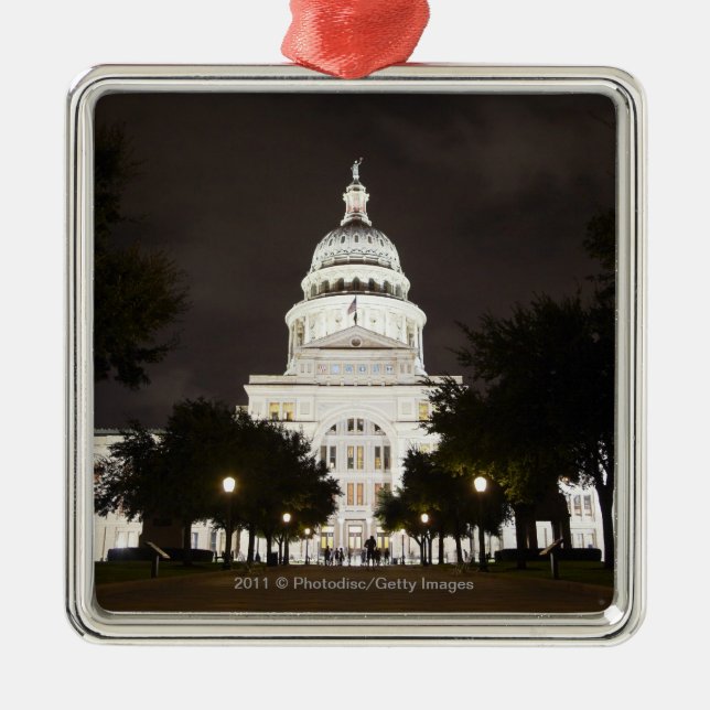 State Capitol of Austin, Texas at Night Metal Tree Decoration (Front)