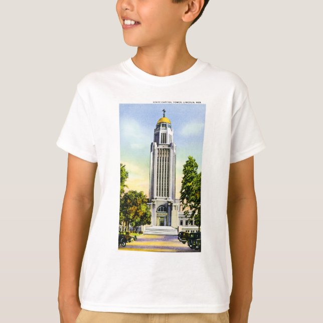 State Capitol Tower, Lincoln, Nebraska T-Shirt (Front)