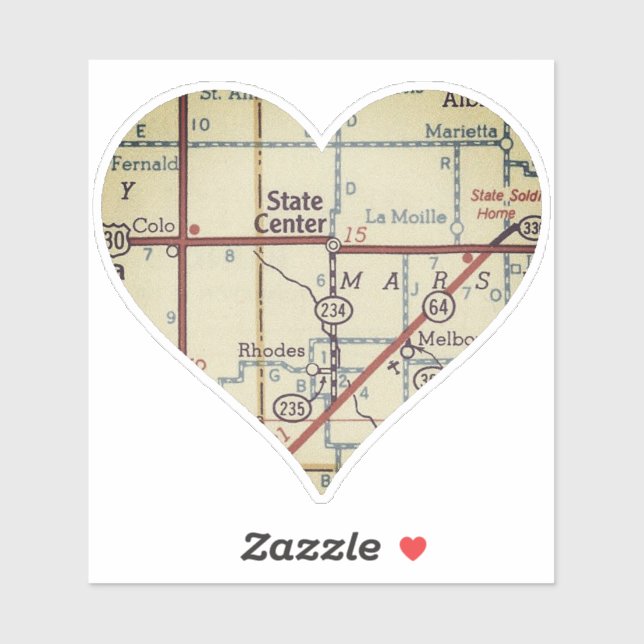 State Centre Iowa Vintage Map (Sheet)