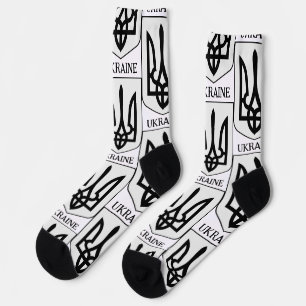 State Coat of Arms of Ukraine Minimalist Art Socks