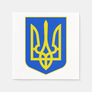 State Emblem of Ukraine Golden Trident Fine Art Napkin