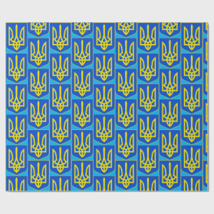 State Emblem of Ukraine Golden Trident Fine Art Wrapping Paper