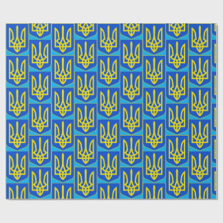 State Emblem of Ukraine Golden Trident Fine Art Wrapping Paper