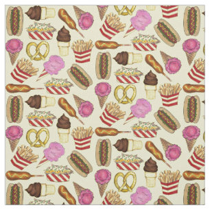 State Fair Carnival Food Fries Nachos Cotton Candy Fabric