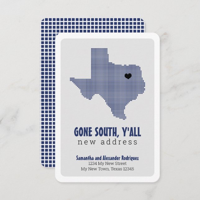 State Flag Blue Gone South, Y'All Moving Announcement (Front/Back)