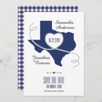 State Flag Blue Texas Curling Ribbon Save the Date