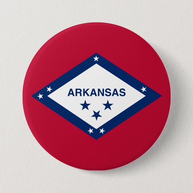 State Flag of Arkansas 7.5 Cm Round Badge (Front)