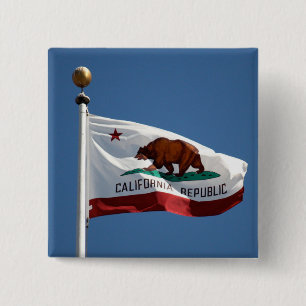 State Flag of California Blue Sky Photo 15 Cm Square Badge