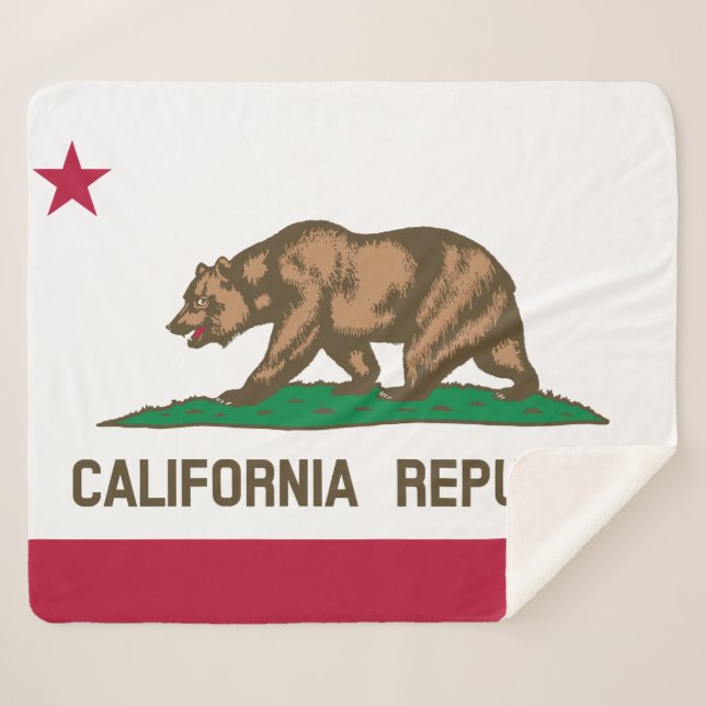 State Flag of California Sherpa Blanket (Front (Horizontal))