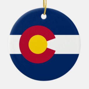 State Flag of Colorado Ceramic Tree Decoration