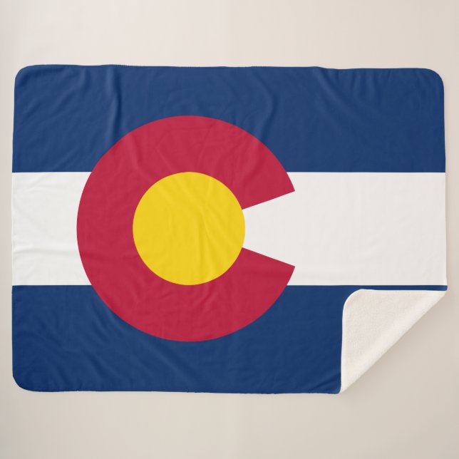 State Flag of Colorado Sherpa Blanket (Front (Horizontal))
