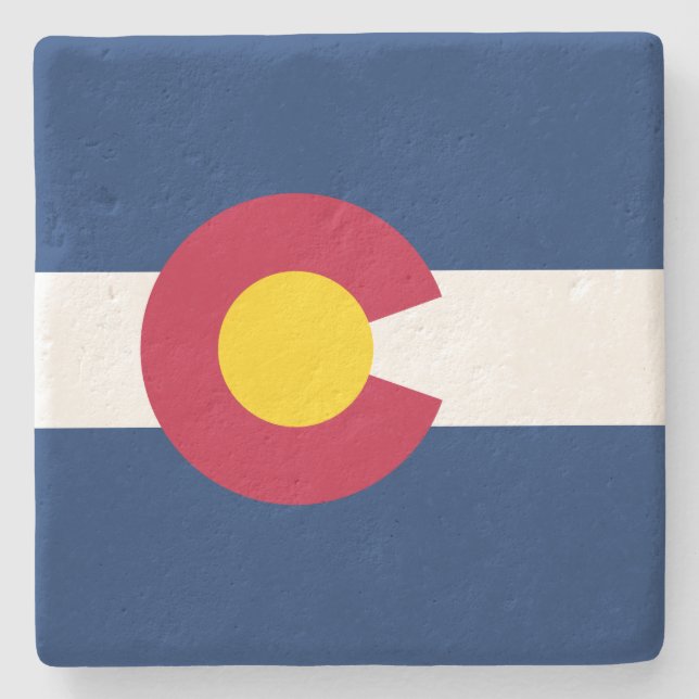 State Flag of Colorado Stone Coaster (Front)