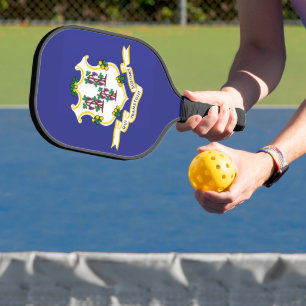 State Flag of Connecticut, USA Pickleball Paddle
