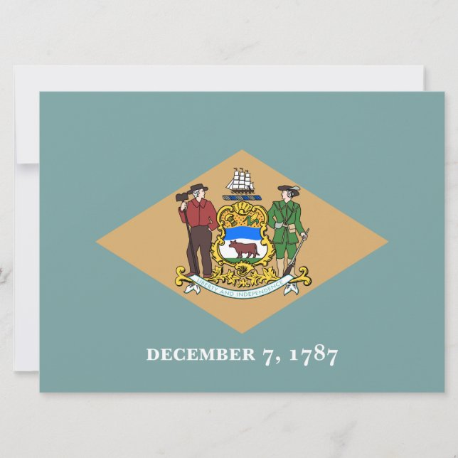 State Flag of Delaware (DE, USA) Card (Front)