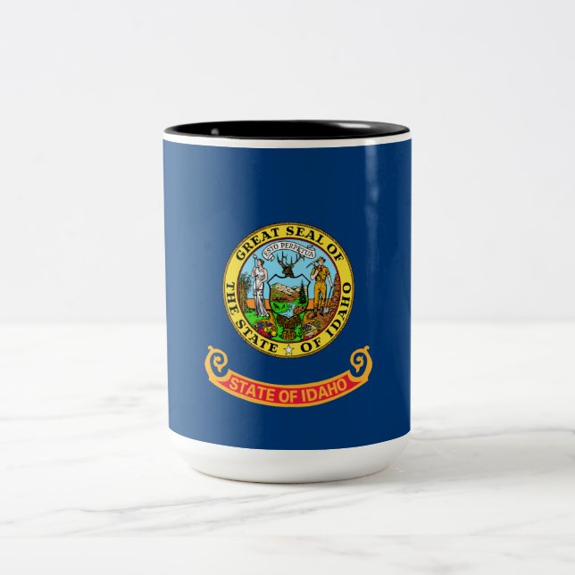 State Flag of Idaho Two-Tone Coffee Mug (Center)
