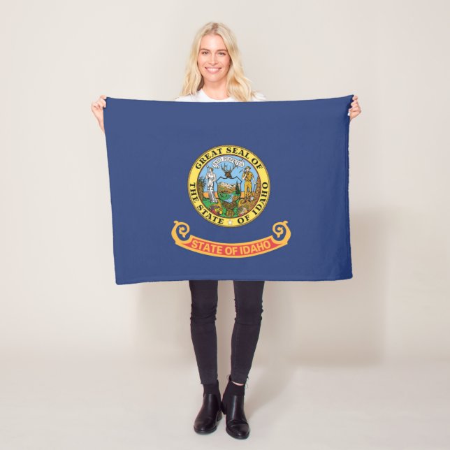 State Flag of Idaho, USA Fleece Blanket (In Situ)
