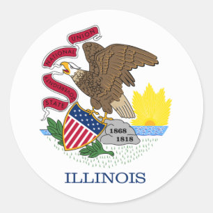 State Flag of Illinois Classic Round Sticker