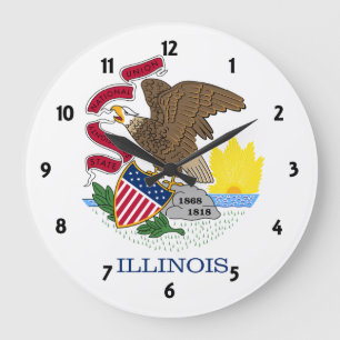 State Flag of Illinois Large Clock