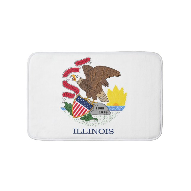 State Flag of Illinois, USA Bath Mat (Front)