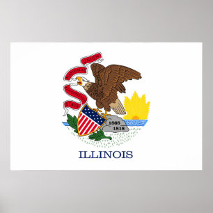 State Flag of Illinois, USA Poster
