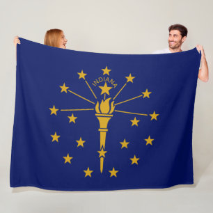 State Flag of Indiana Fleece Blanket