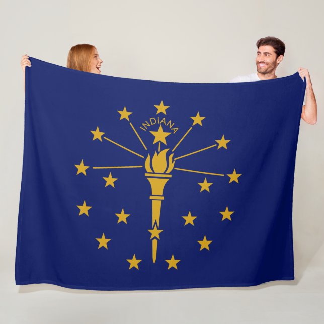 State Flag of Indiana Fleece Blanket (In Situ)