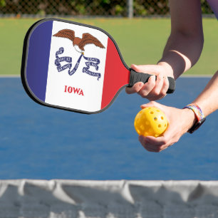 State Flag of Iowa, USA Pickleball Paddle