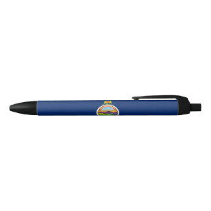 State Flag of Kansas Black Ink Pen