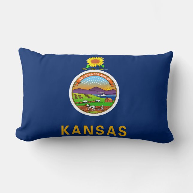 State Flag of Kansas Lumbar Cushion (Front)