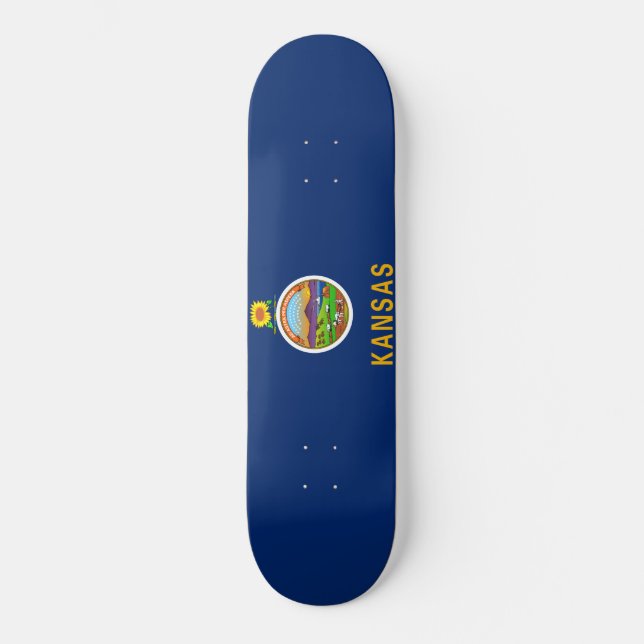 State Flag of Kansas Skateboard (Front)
