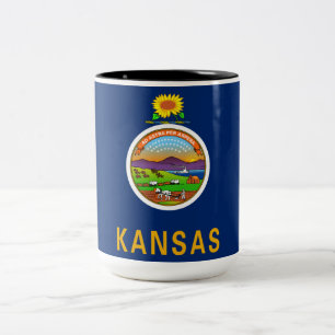 State Flag of Kansas Two-Tone Coffee Mug