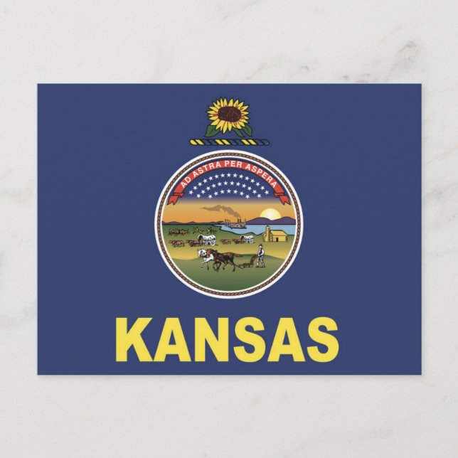 State Flag of Kansas, USA Postcard (Front)