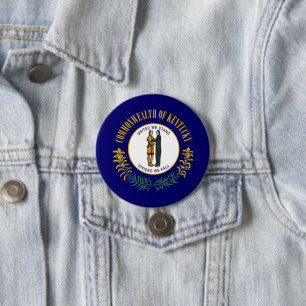 State Flag of Kentucky 7.5 Cm Round Badge