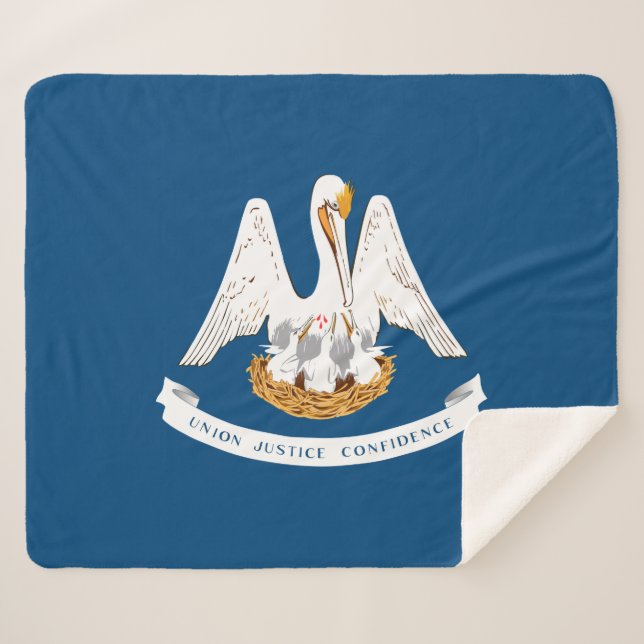 State Flag of Louisiana Sherpa Blanket (Front (Horizontal))