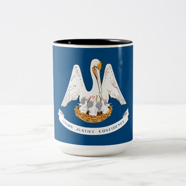 State Flag of Louisiana Two-Tone Coffee Mug (Center)