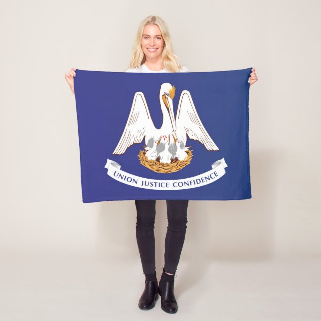 State Flag of Louisiana, USA Fleece Blanket (In Situ)