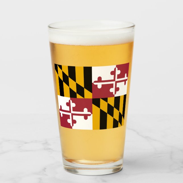 State Flag of Maryland Glass (Front Filled)