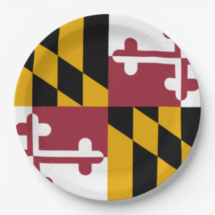 State Flag of Maryland Paper Plate