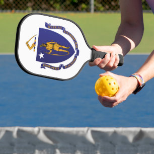 State Flag of Massachusetts, USA Pickleball Paddle