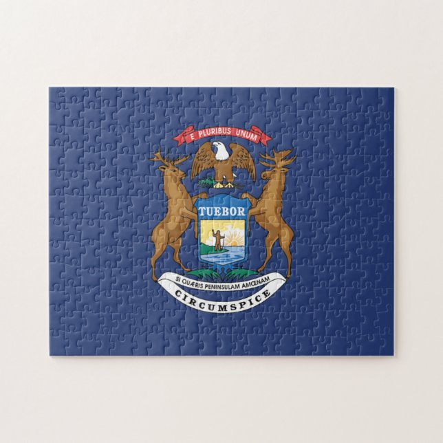 State Flag of Michigan, USA Jigsaw Puzzle (Horizontal)