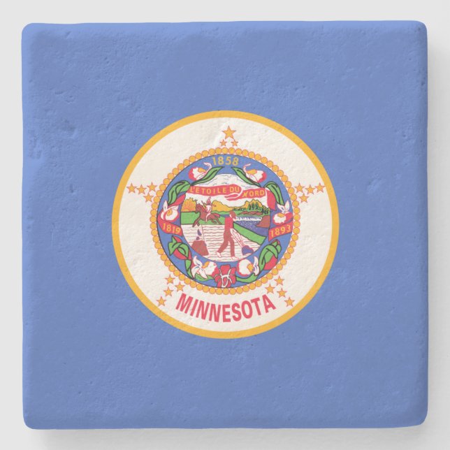 State Flag of Minnesota Stone Coaster (Front)