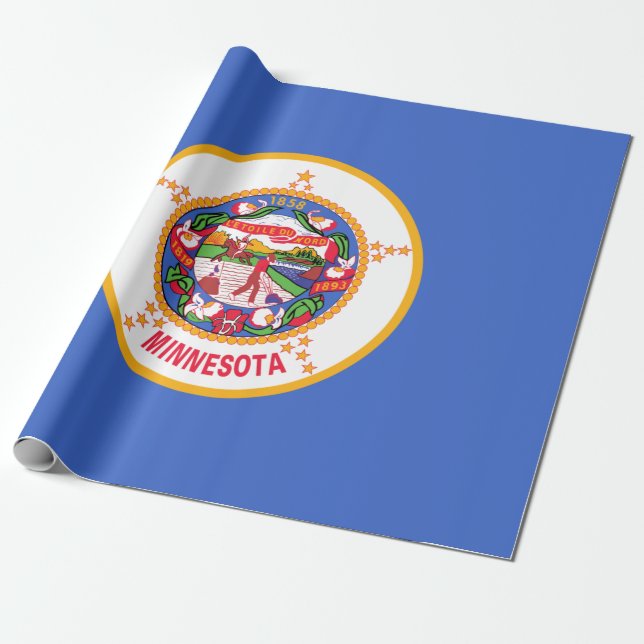State Flag of Minnesota Wrapping Paper (Unrolled)