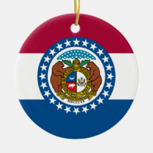 State Flag of Missouri Ceramic Tree Decoration