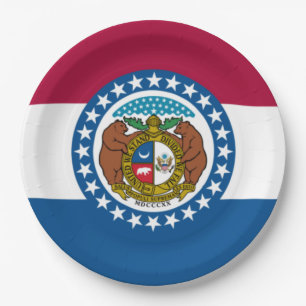 State Flag of Missouri Paper Plate