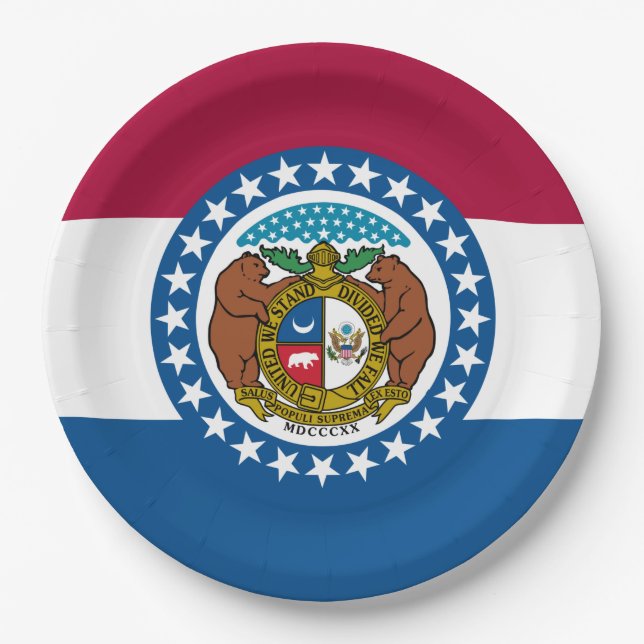 State Flag of Missouri Paper Plate (Front)