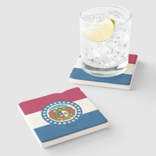 State Flag of Missouri Stone Coaster